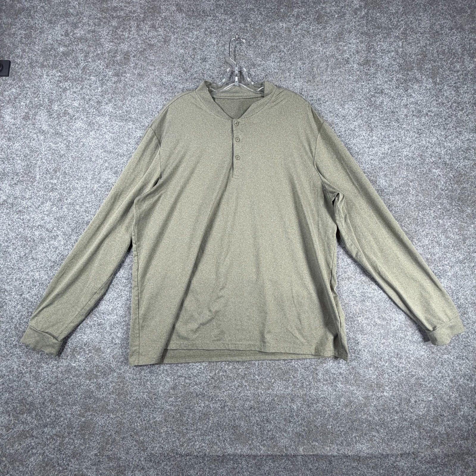 Nordstrom Rack Z By Zella Henley Shirt Mens L Olive Green Long Sleeve Athletic